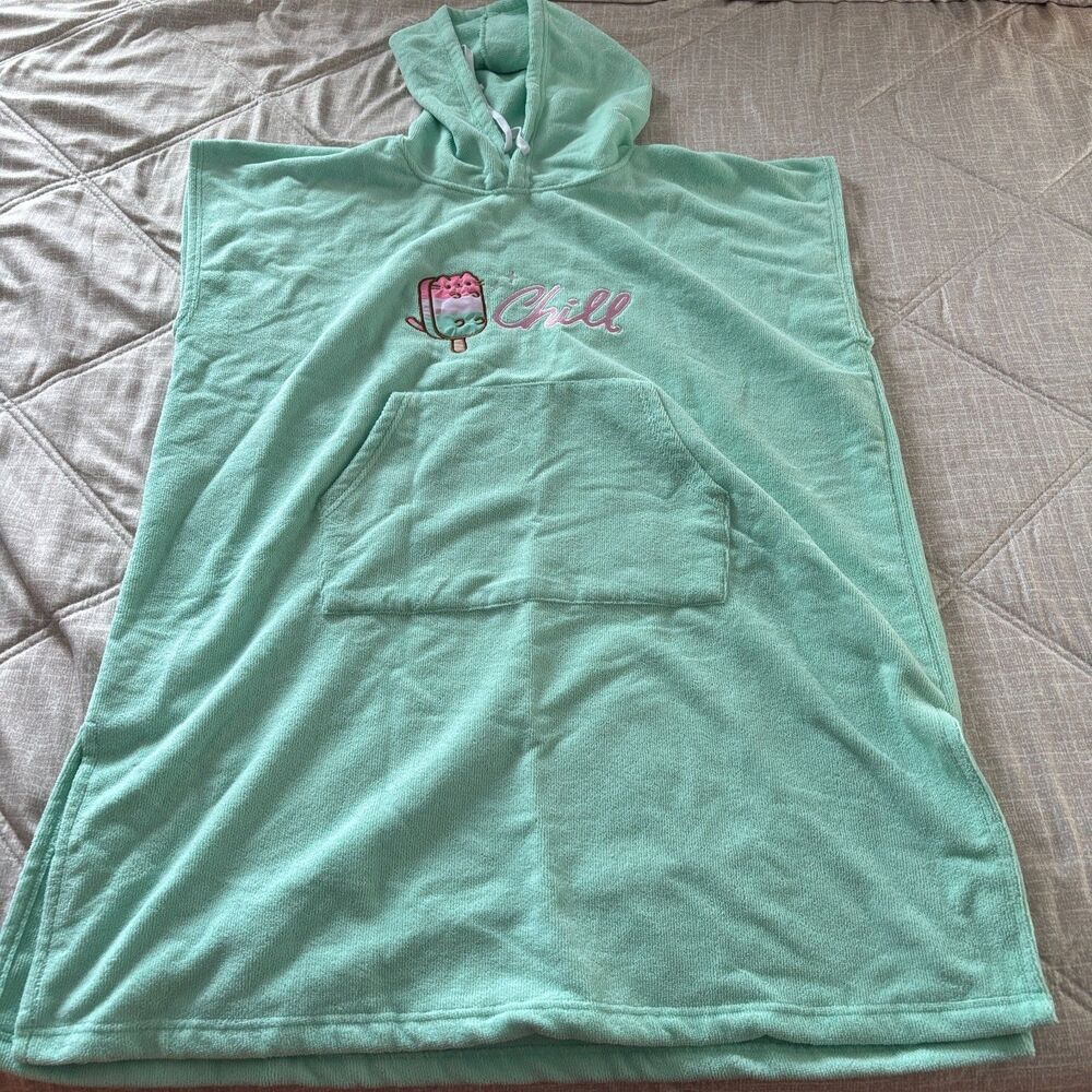 NWT Pusheen Box Ice Cream "Chill" Mint Green Beach Towel Poncho Hoodie